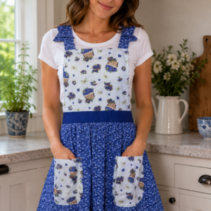 Blueberry Basket Ruffle Apron